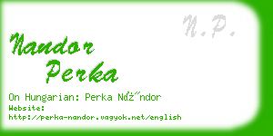 nandor perka business card